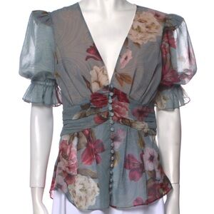 PatBO Floral Sheer Women's Top, Size 4